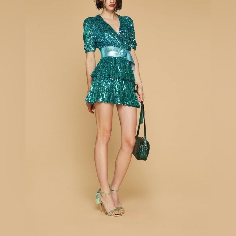 Size S Aniye By Jade Green Sequins Dress NWT